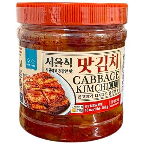 BLUE VILLE【切片泡菜】韩国原装进口辣泡菜/辣白菜 (罐装) 453g