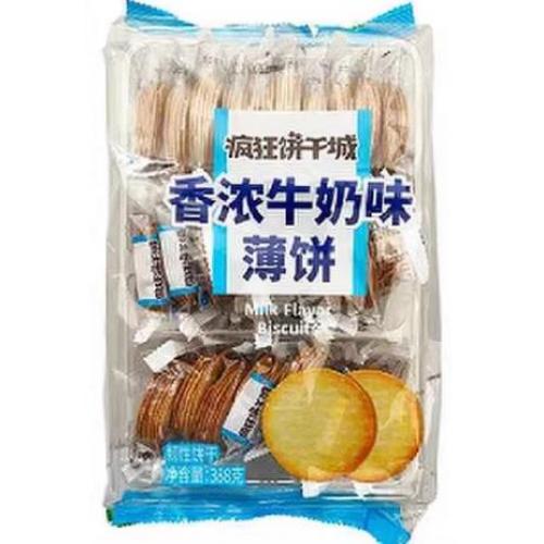 伟龙 疯狂饼干城【香浓牛奶味薄饼】388g