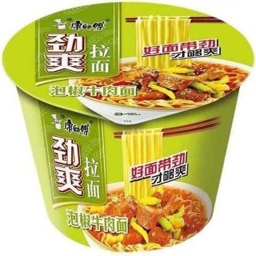 康师傅 劲爽【泡椒牛肉面】(桶) 100g