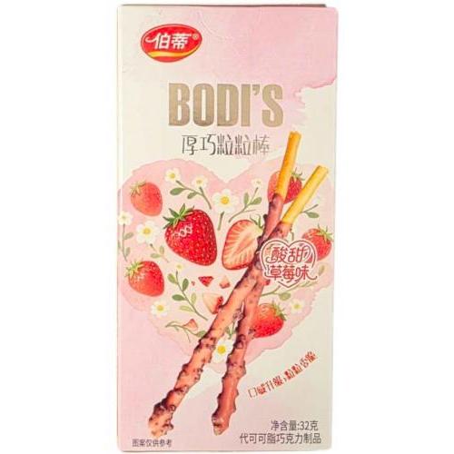 伯蒂 厚巧粒粒棒【酸甜草莓味】饼干棒 32g