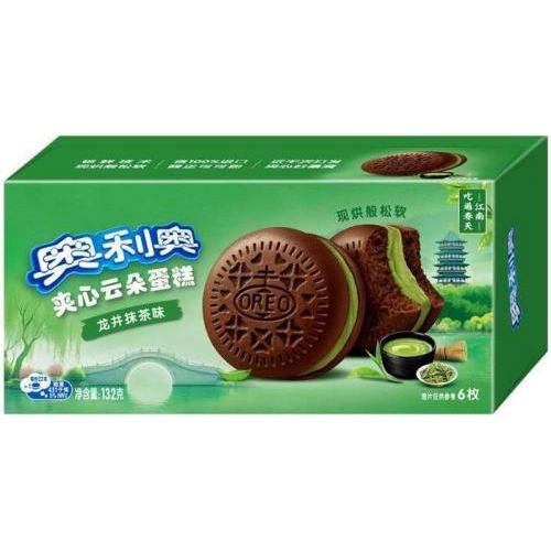 奥利奥 夹心云朵蛋糕【龙井抹茶味】(6枚) 132g
