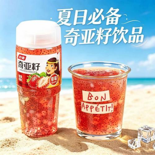 妙露 奇亚籽果汁饮料【草莓味】420ml