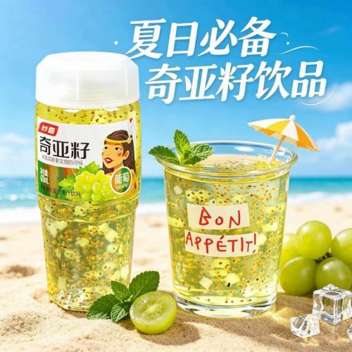 妙露 奇亚籽果汁饮料【葡萄味】420ml