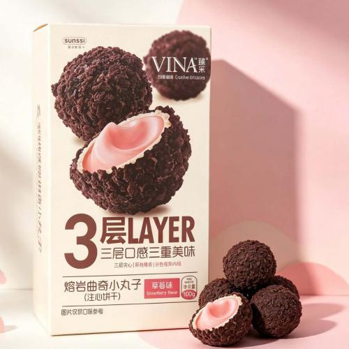 法丽兹 熔岩曲奇小丸子【草莓味】100g